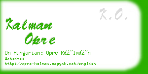 kalman opre business card